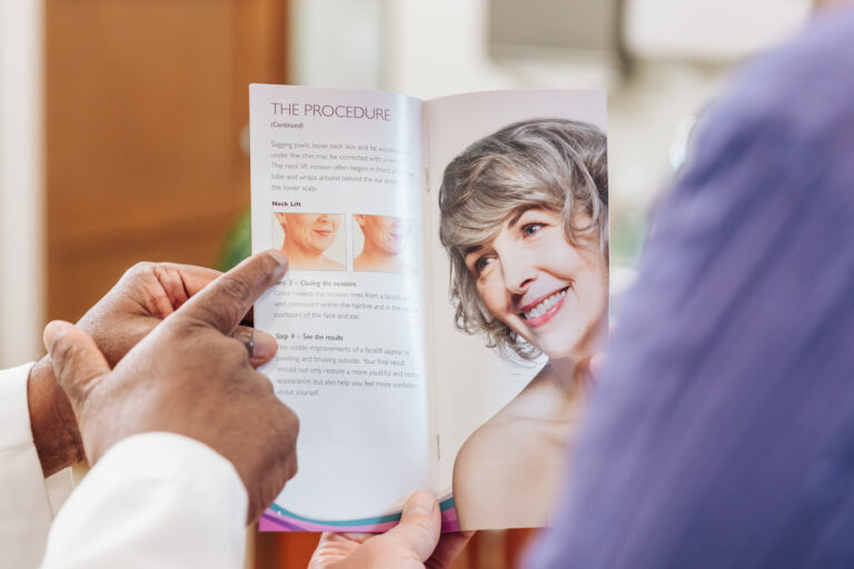 A brochure discussing Neck Tightening near Portage